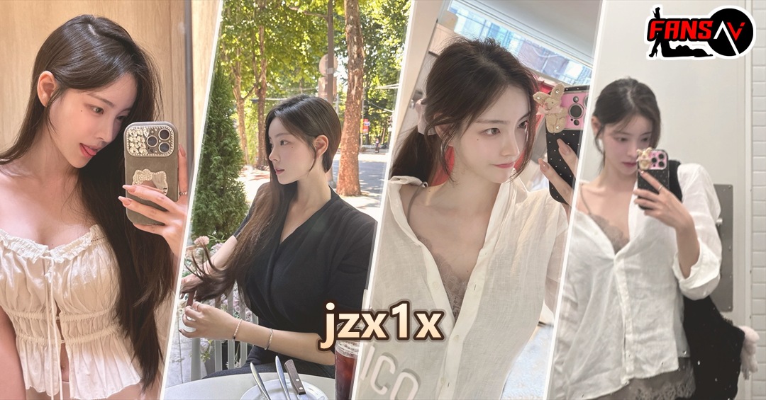 jzx1x ภาพปกรวม 4 ลุค สายเดี่ยวระบายสีขาว เสื้อคอวีสีดำริมระเบียง เสื้อคอวีสีขาว และเสื้อเชิ้ตขาวหน้ากระจก